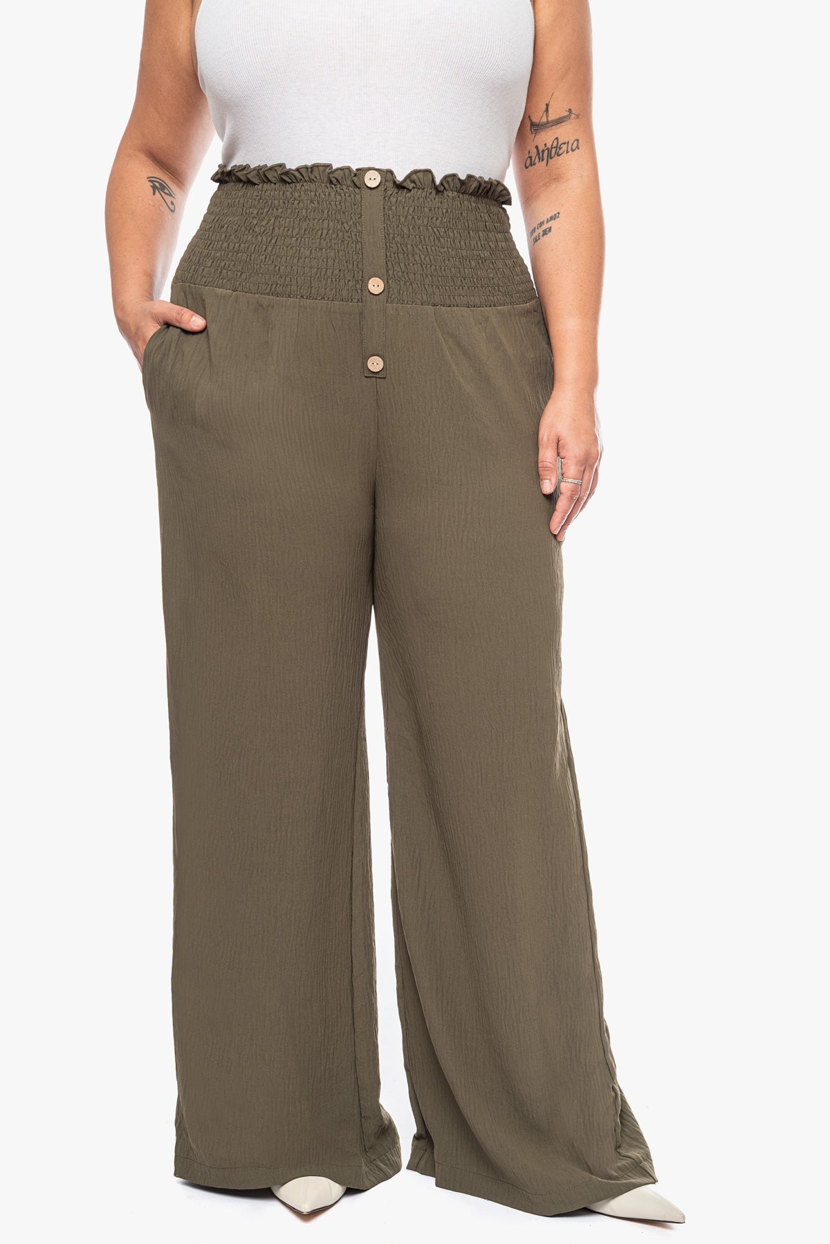 מכנסי LEONNA זית