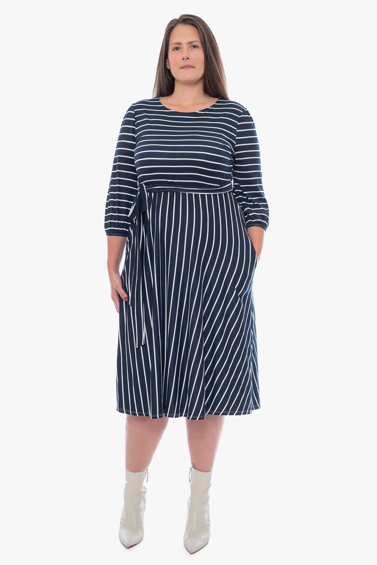 שמלת פסים BLAKELY נייבי