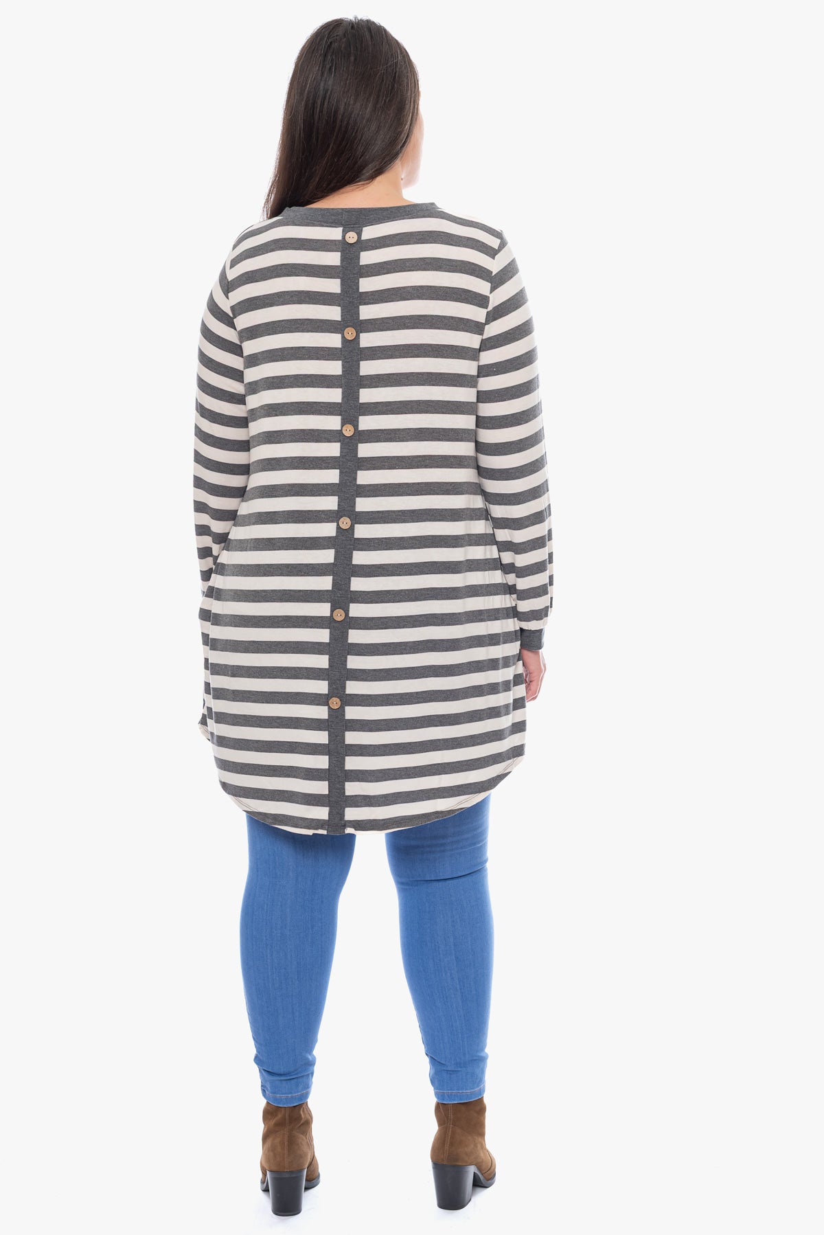 טוניקת פסים BOBBY פחם