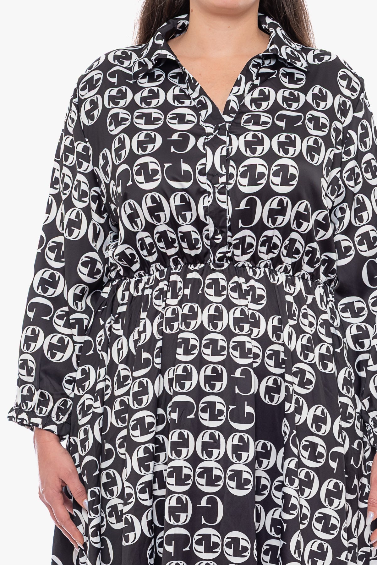 שמלה MICHELLE שחור/לבן