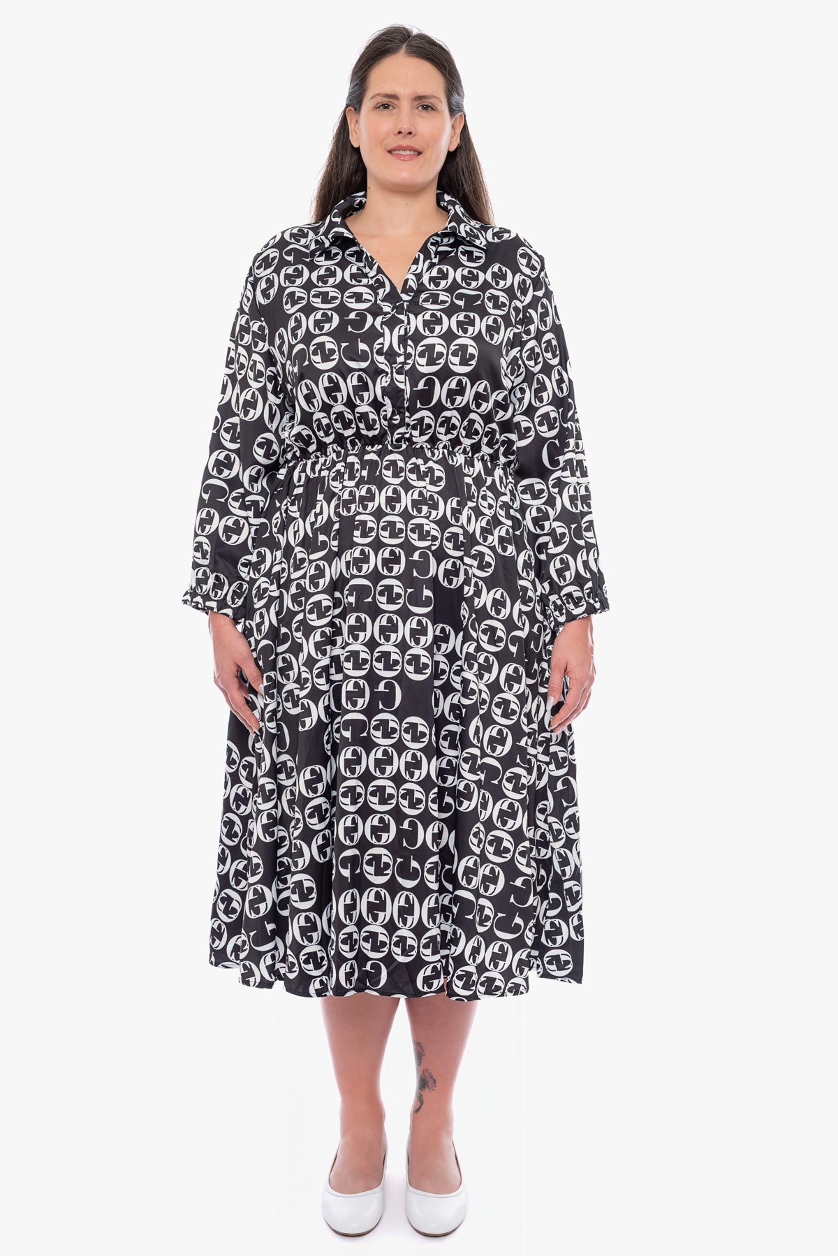 שמלה MICHELLE שחור/לבן