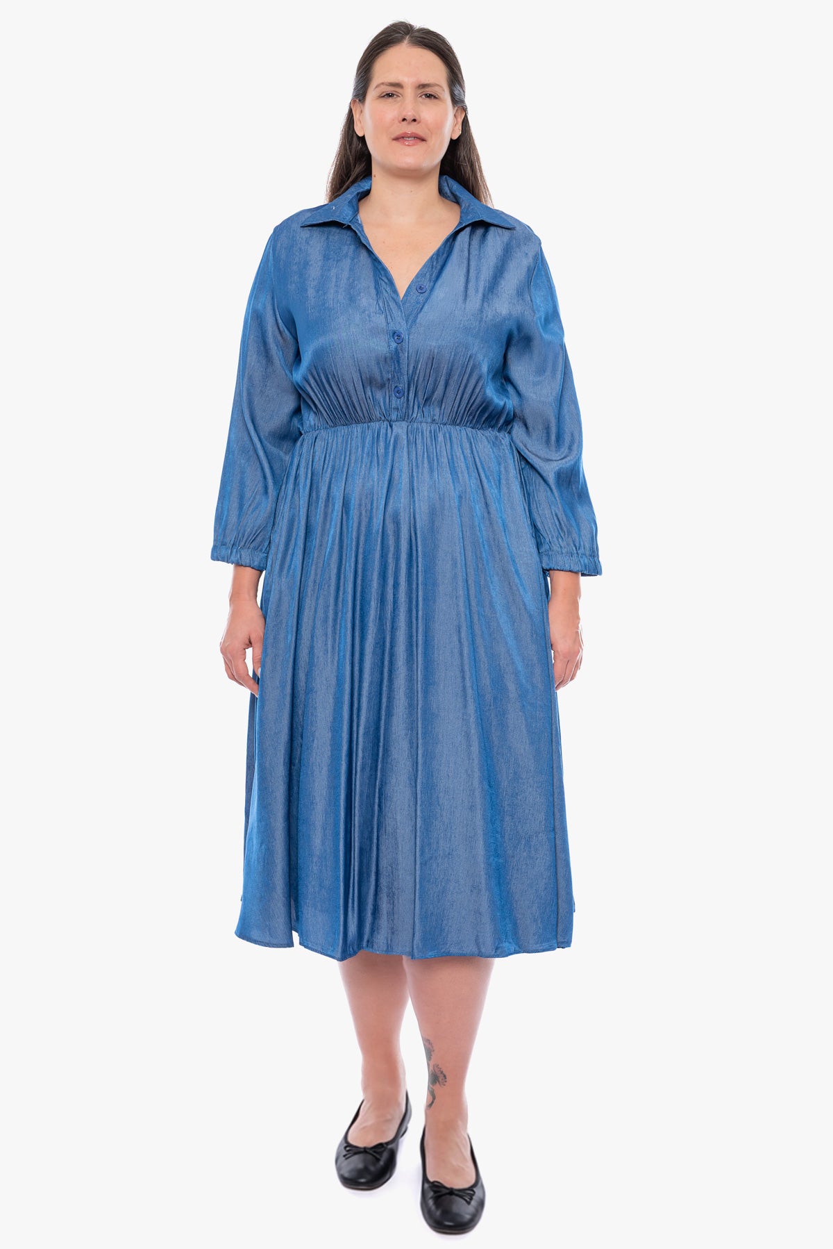 שמלה DARCEY דנם כהה