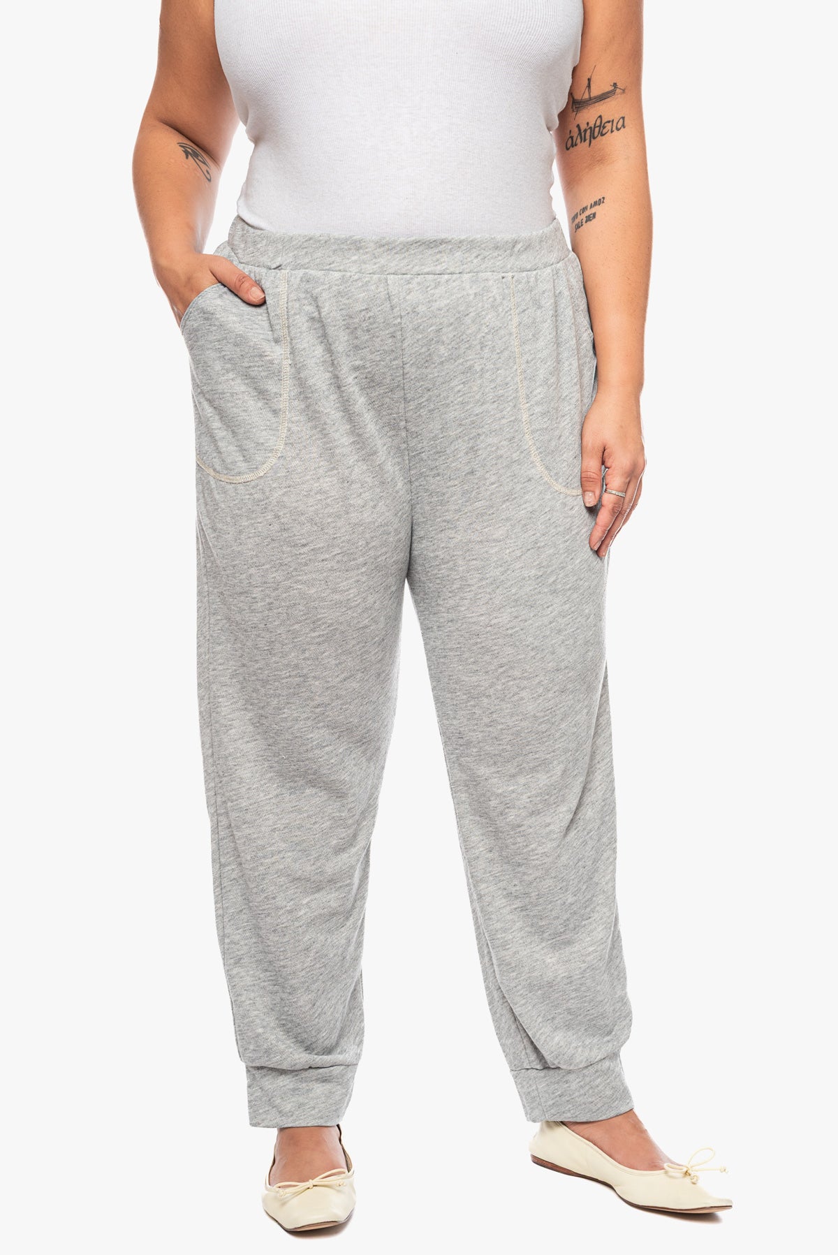 מכנסי DELINA אפור-בהיר