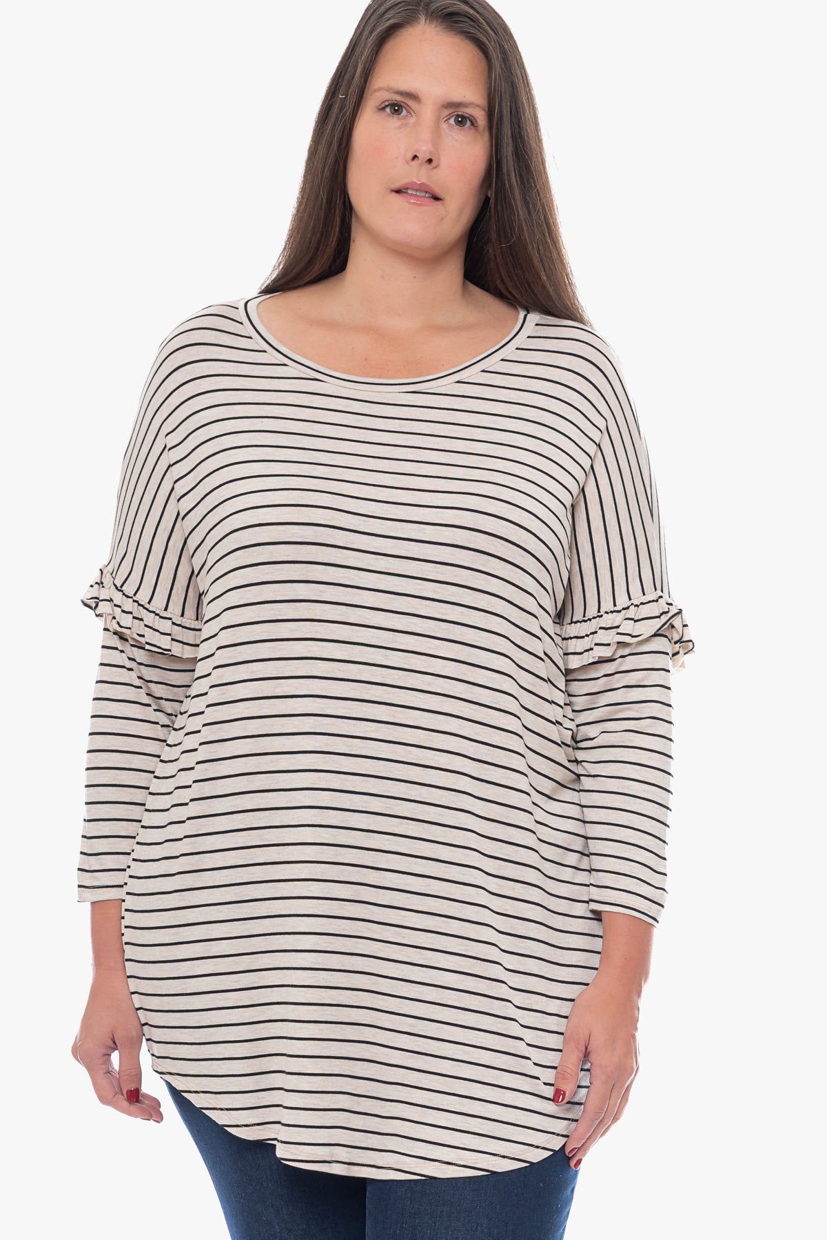 טוניקת פסים CONNIE שנהב