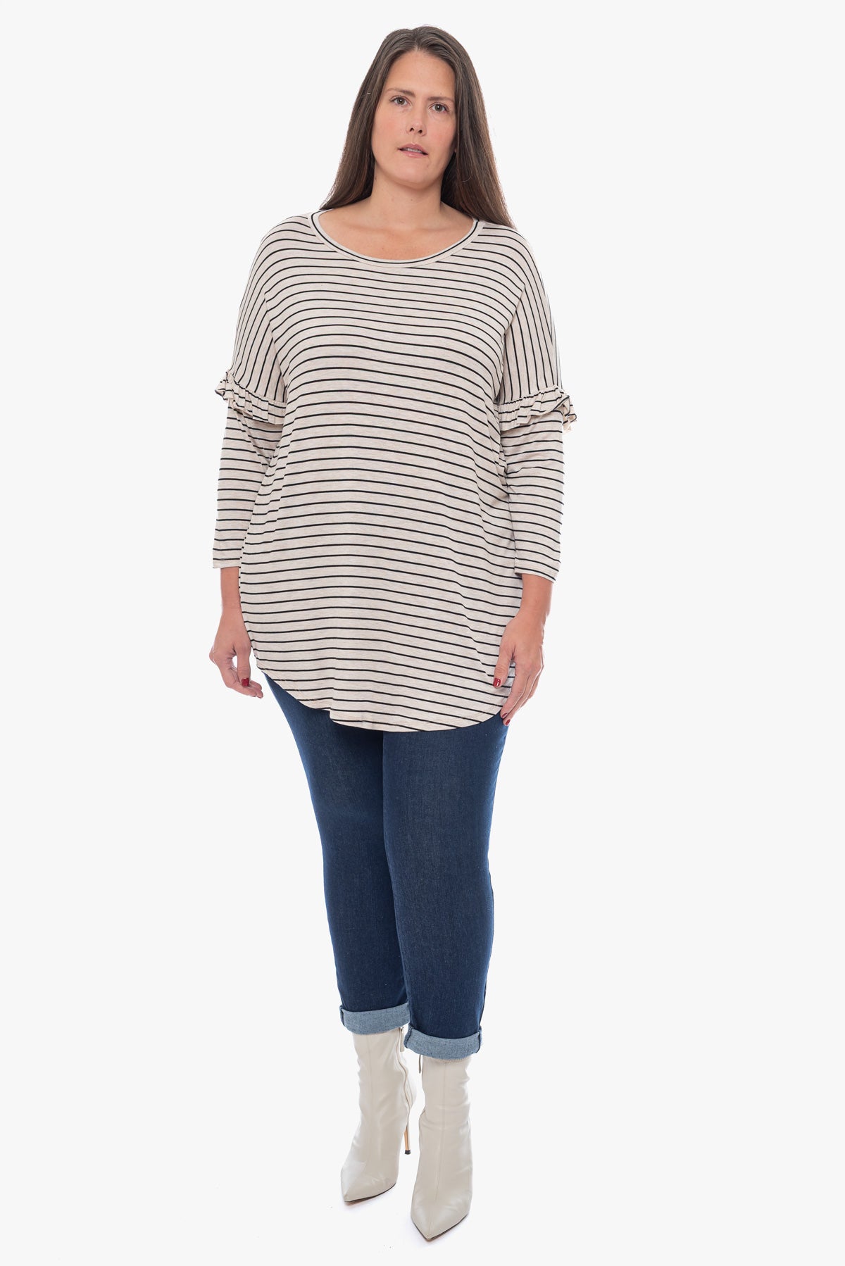 טוניקת פסים CONNIE שנהב