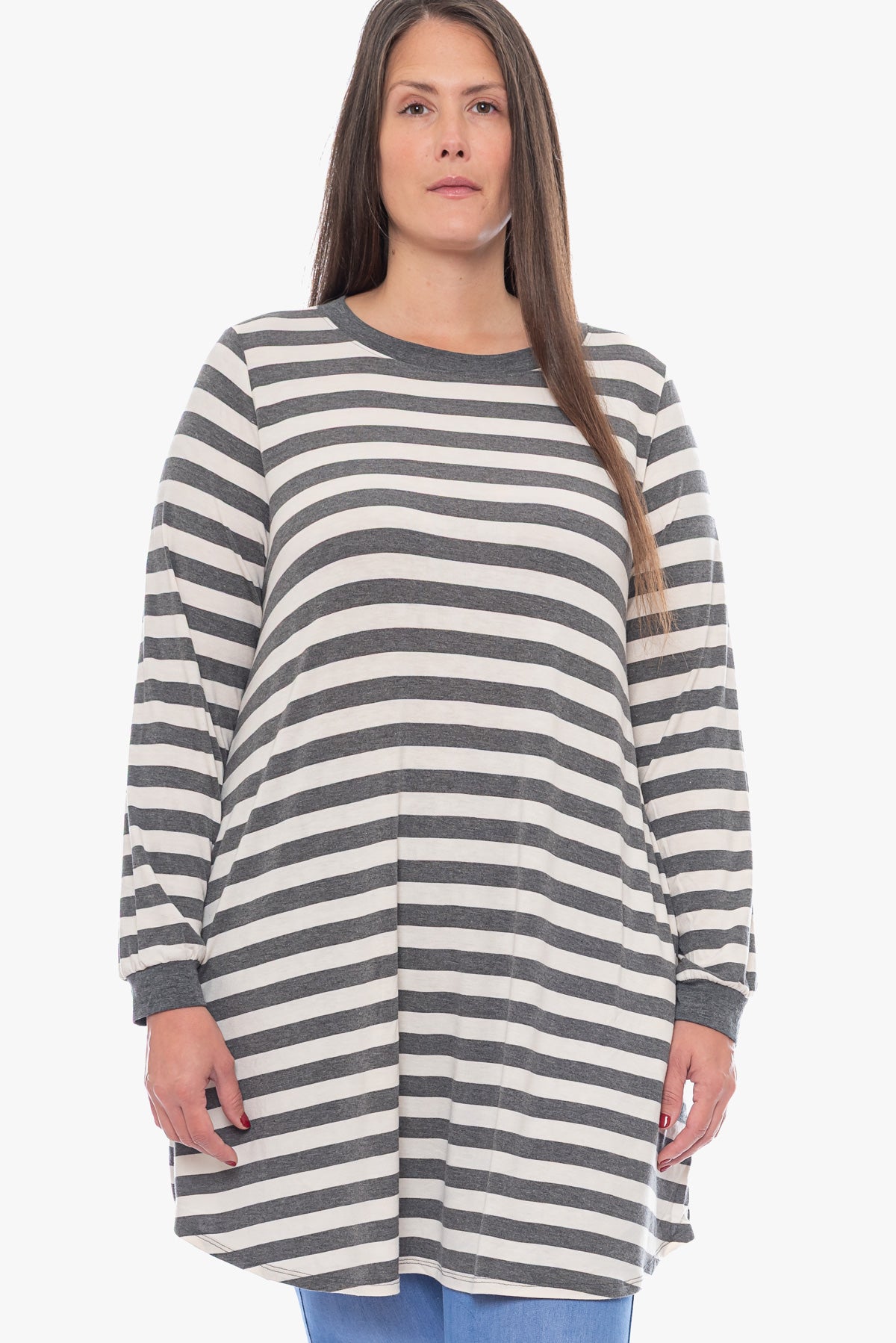 טוניקת פסים BOBBY פחם