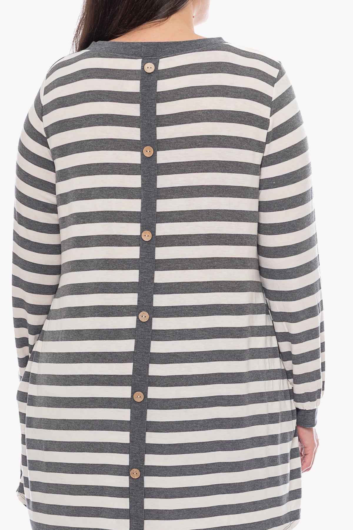 טוניקת פסים BOBBY פחם