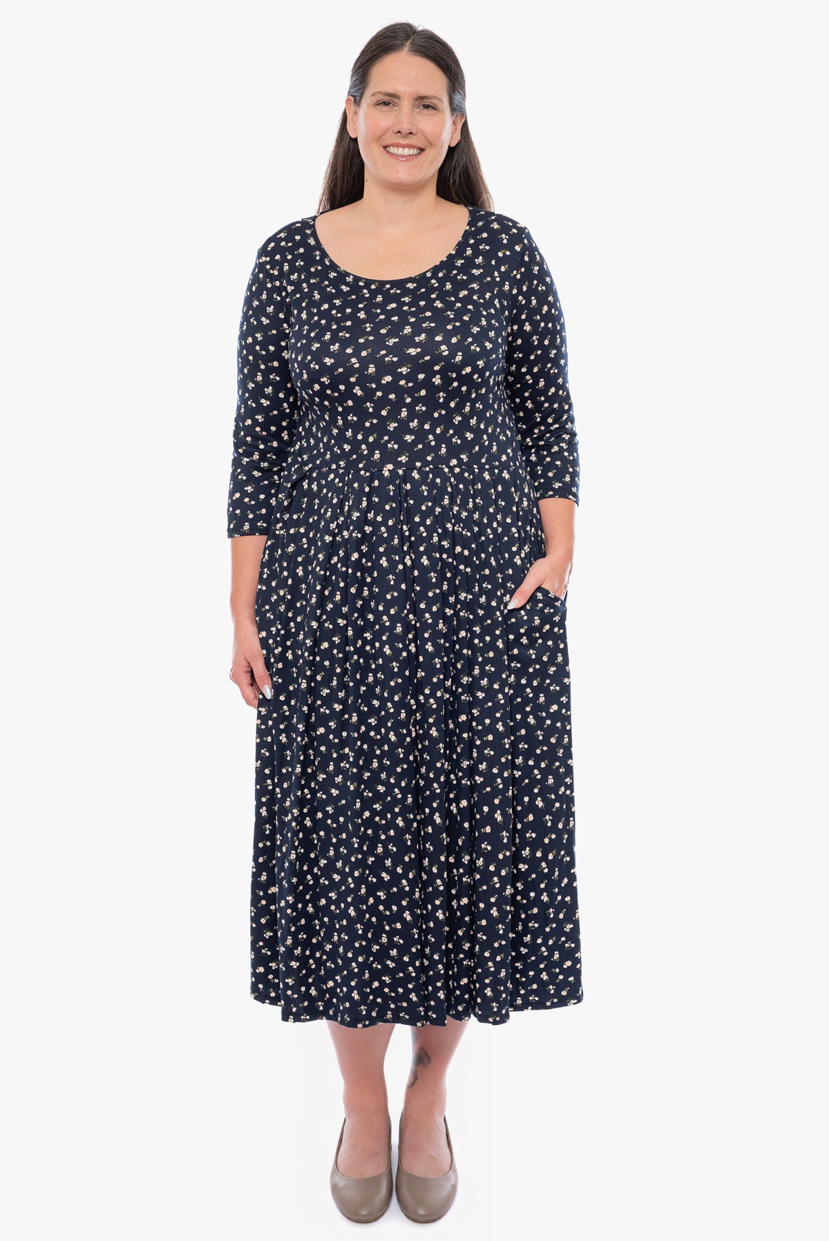 שמלה ALMA פרחונית נייבי